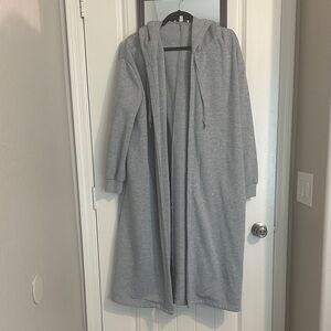 Gray Hooded Women's Cardigan